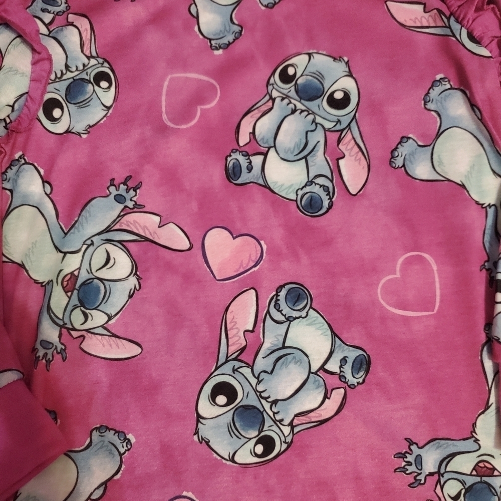 NWT Disney Kids Girl's Long Sleeved Stitch Nightgown Pajamas XS 4/5 - Picture 3 of 6